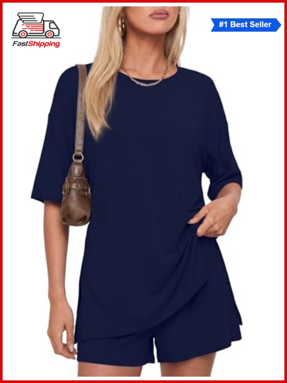✨ Women's 2 Piece Lounge Set Rayon Spandex Short Sleeve Tee & Drawstring Shorts